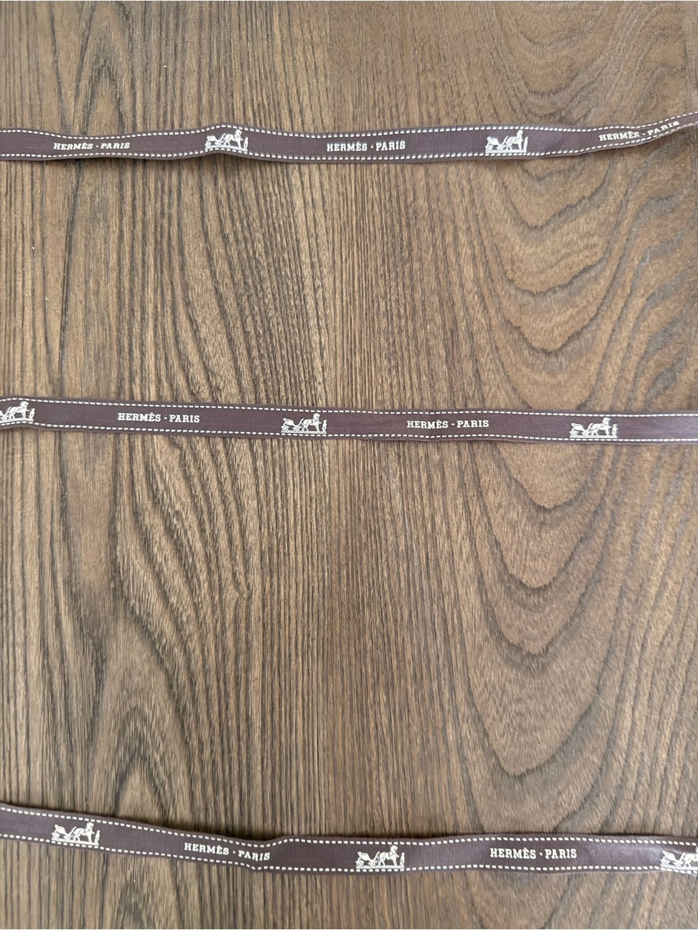 Hermès Paris Brown Logo Ribbon